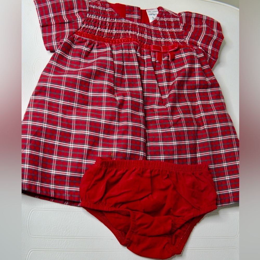 Carter's Red Plaid Kids Dress - Picture 2 of 2